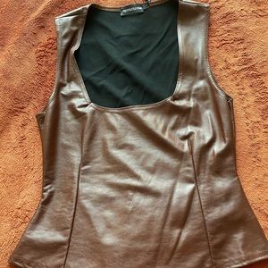 Brown Leather look Bustier top